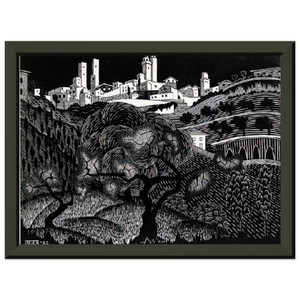 MC Escher  ESCHER 10 Premium Metal Framed Art Print / Poster