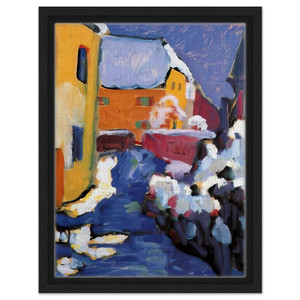 Wassily Kandinsky  CEMETERY AND VICARAGE IN KOCHEL 1909 Framed Canvas