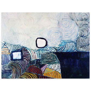 Victor Pasmore  SPIRAL DEVELOPMENT IN GREEN VIOLET BLUE GOLD 1951 Aluminum Print