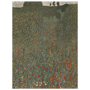 Gustav Klimt  POPPY FIELD N1 Wood Print