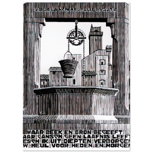MC Escher  EMBLEMATA WELL Fine Art Poster / Art Print