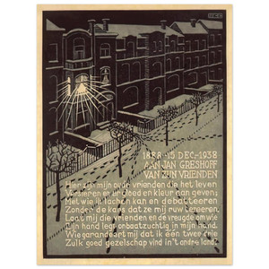 MC Escher  BIRTHDAY CARD FOR G GERSHOFF NOVEMBER 1938 1938 Aluminum Print
