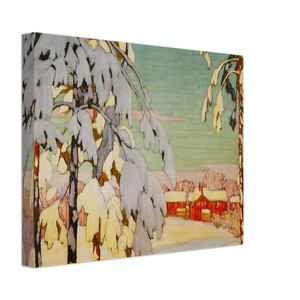 Lawren Harris  Winter Landscape with Pink House  1918 Canvas