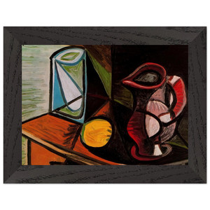 Pablo Picasso  Glass and pitcher Premium Wooden Framed Art Print / Poster