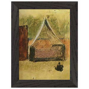 Pablo Picasso  Bed with mosquito nets Premium Wooden Framed Art Print / Poster
