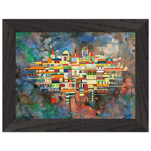 Rene Portocarrero  CITY 1954 Premium Wooden Framed Art Print / Poster