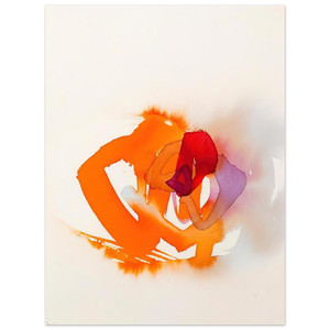 Luis Feito  UNTITLED ORANGE RED AND PURPLE Aluminum Print