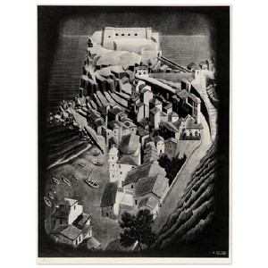 MC Escher  SCILLA CALABRIA JANUARY 1931 1931 Wood Print