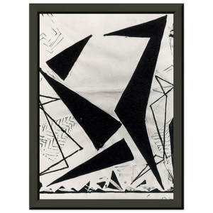 Frantisek Kupka Study Black White Premium Metal Framed Art Print / Poster