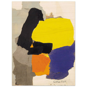 Esteban Vicente  COLLAGE WITH YELLOW BLUE AND ORANGE 1963 Wood Print