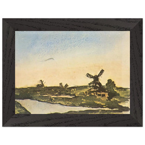 Pablo Picasso Dutch landscape with windmills Premium Wood Framed Print