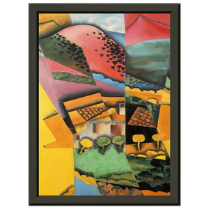 Juan Gris  LANDSCAPE AT CERET 1913 Premium Metal Framed Art Print / Poster