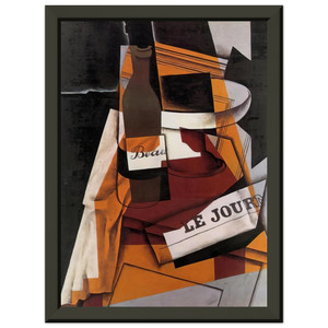 Juan Gris BOTTLE NEWSPAPER FRUIT BOWL 1915 Premium Metal Framed Art Print/Poster