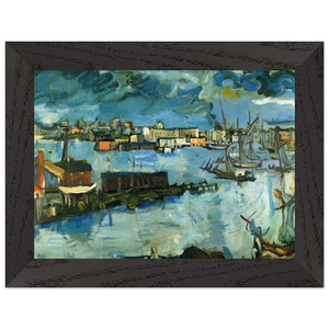 OSKAR KOKOSCHKA  STOCKHOLM HARBOUR Premium Wooden Framed Art Print / Poster