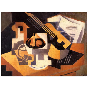 Juan Gris  GUITAR AND FRUIT BOWL ON A TABLE 1918 Aluminum Print