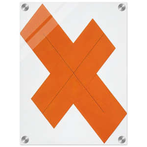 Robert Mangold  X WITHIN X ORANGE 1981 Acrylic Print