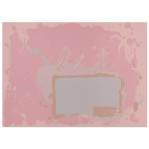 John Hoyland  Grey  Blue on Pink  1971 Fine Art Poster / Art Print