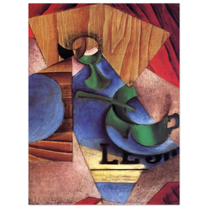 Juan Gris  GLASS CUP AND NEWSPAPER 1913 Aluminum Print