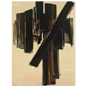 Pierre Soulages  Peinture 10 juin 1958  1958 Wood Print