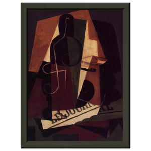 Juan Gris  BOTTLE AND GLASS Premium Metal Framed Art Print / Poster