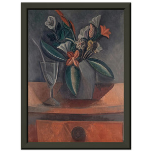 Pablo Picasso Flowers in a Grey Jar 1908 Metal Framed Art Print