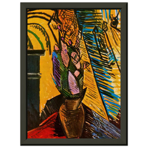 Pablo Picasso  Flowers on the table Premium Metal Framed Art Print / Poster