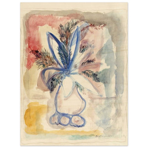 Rene Portocarrero  FLOWER VASE 1942 Wood Print