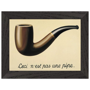 Magritte Treachery of Images (Not a Pipe) 1948 Premium Wood Framed Art Print