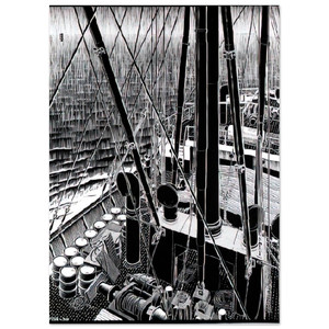 MC Escher  FREIGHTER SEPTEMBER 1936 1936 Fine Art Poster / Art Print