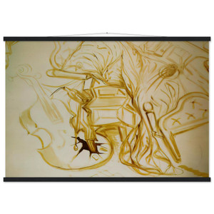 Salvador Dali BED AND BEDSIDE TABLE FEROCIOUSLY ATTACKING A CELLO Poster