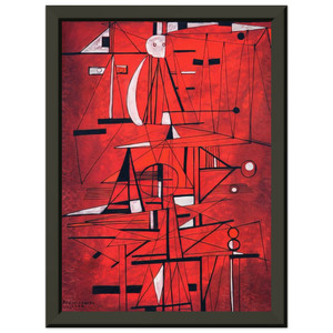 Rene Portocarrero  COMPOSITION 1952 Premium Metal Framed Art Print / Poster
