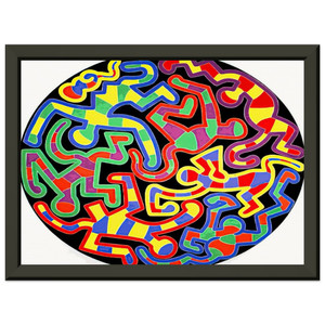 Keith Haring  MONKEY PUZZLE 1988 N1 Premium Metal Framed Art Print / Poster