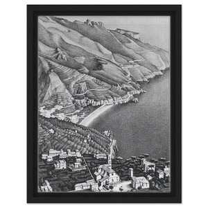 MC Escher  RAVELLO AND THE COAST OF AMALFI Framed Canvas