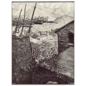 MC Escher  THE HAMLET OF TURELLO SOUTHERN ITALY Wood Print