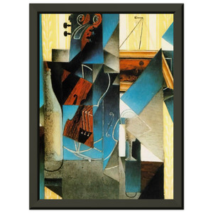 Juan Gris  VIOLIN AND PRINT 1913 Premium Metal Framed Art Print / Poster