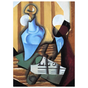 Juan Gris  STILL LIFE WITH BOTTLE AND GLASS 1914 Fine Art Poster / Art Print