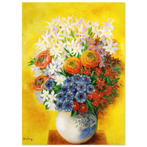 Moise Kisling  BOUQUET OF VARIOUS FLOWERS Fine Art Poster / Art Print