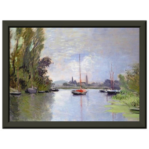 Monet Argenteuil Small Arm Seine Premium Metal Framed Art Print / Poster