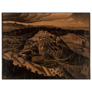 MC Escher  ITALIAN TOWN Aluminum Print