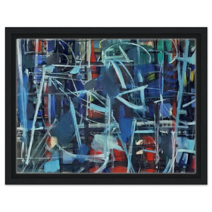 Robert Goodnough  Abstract in Blue  1950 Framed Canvas