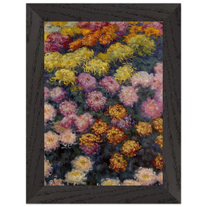 claude monet  Bed of Chrysanthemums Premium Wooden Framed Art Print / Poster