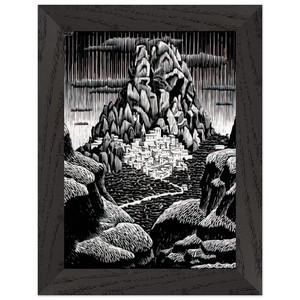 MC Escher Pentedattio Calabria Jan 1930 Premium Wooden Framed Art Print / Poster