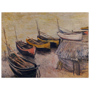 claude monet  Boats on the Beach Wood Print