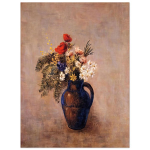 Odilon Redon  BOUQUET OF FLOWERS IN A BLUE VASE Aluminum Print