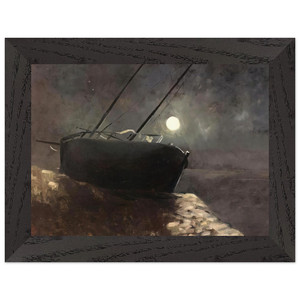 Odilon Redon  BOAT IN THE MOONLIGHT Premium Wooden Framed Art Print / Poster