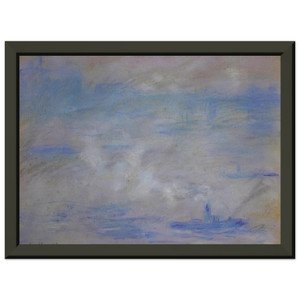 Claude Monet Boats on the Thames Fog Metal Framed Art Print / Poster