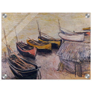 claude monet  Boats on the Beach Acrylic Print