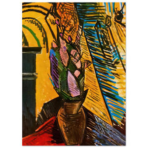 Pablo Picasso  Flowers on the table Fine Art Poster / Art Print