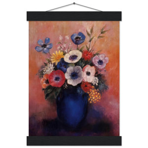 Odilon Redon Bouquet of Flowers in a Blue Vase Matte Paper Poster with Hanger