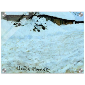 claude monet  Cart on the Snow Covered Road with SaintSimeon Farm Acrylic Print